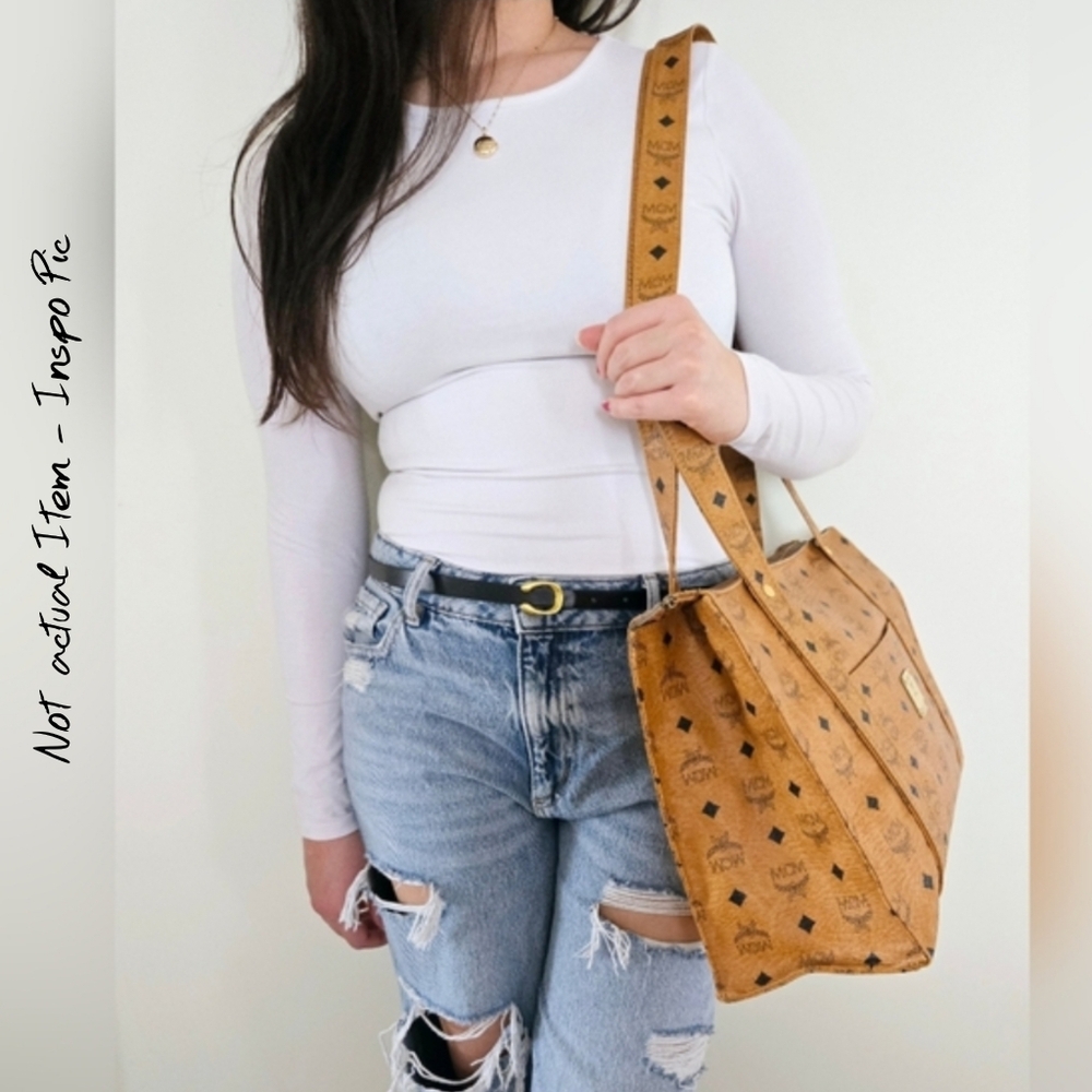Authentic MCM Viestos XL Vintage Tote Shoulder Laptop Weekender Duffle Travel